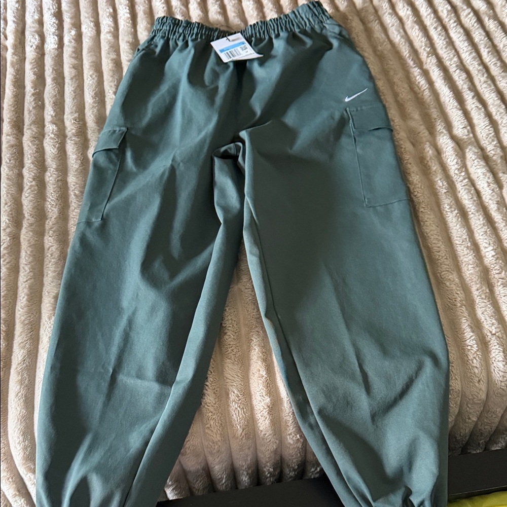 Nike Kids Green Cargo Joggers with Elastic Ankles